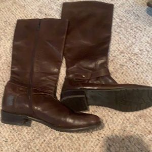 Stewart Weizman Leather Boots Wide Calf